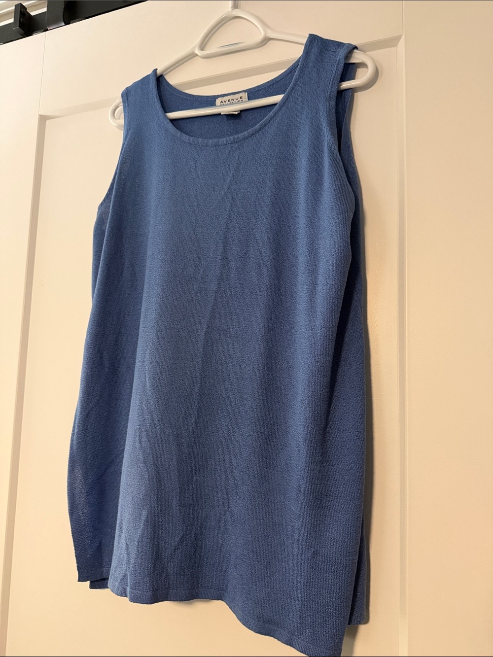 Avenue Blue Knit Tank Top - Scoop Neck